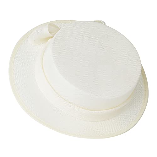 Vintagehat White Bowknot Fascinators For Women - Wide Brim Fascinator Hats Boater Hats Breathable Beach Sun Hat Off White #TOP2