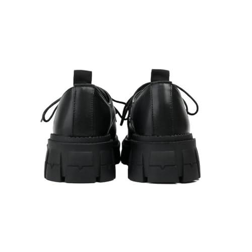 Women's Patent Leather Platform Chunky Lace-up Round Toe Wingtip Oxford Shoes Non-Slip Lug Sole Dress Shoe for Walking Prom Work3