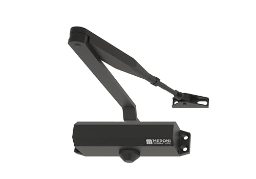 MERONI SERRATURE Chiudi Porta Aereo a Forza Variabile con Braccio Standard - Chiudiporta Meroni Modello Ambidestro, Ideale per Porte in Legno, Alluminio e Metallo, Certificato CE