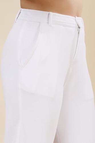 Image of Women's Polycotton Comfort Fit Straight Trousers - Lightweight, Flexible & Skin-Friendly Pants for Work, Travel & Casual Style