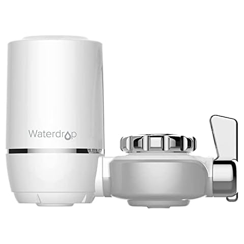Waterdrop WD-FC-01 NSF Certified 1211 Liters Long-Life Water Faucet Filtration System, Tap Water Filter, Kitchen Purifier, Reduces Chlorine, Taste and Odor - Fits Standard Faucets (1 Filter Included) Cover