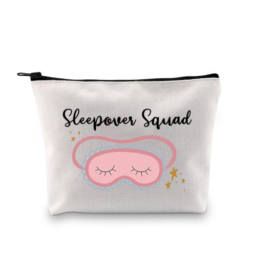 JXGZSO Slumber Party Sleepover Squad Makeup Bag - Eyelashes Bag for Pamper Party, Bachelorette Gift, Birthday Gift