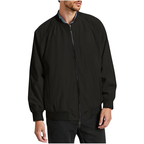 Cambkatl Men's Versatile Stand Collar Jackets Full-Zip Loose Sytlish Outerwear Long Sleeve Cardigan Casual Sports Coat