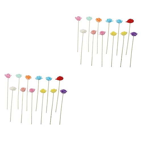 2 piezas palitos difusores de ratán colorido para aromatizar miniatura 1