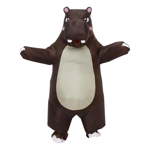 Stxdynjy Déguisement D'hippopotame Gonflable pour événements Festifs, brun