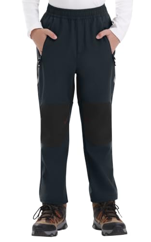 Rdruko Boys Kids Ski Snow Pants Waterproof Snowboard Winter,Grey,M