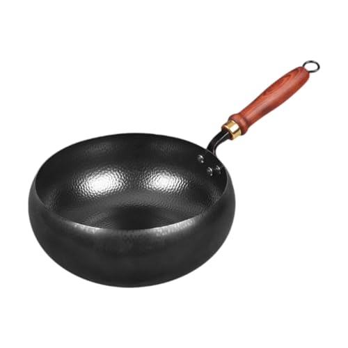Wok Pan Cooking Pot de hierro forjado con mango de madera