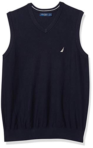 Nautica Big & Tall Men's Big Navtech V-Neck Sweater Vest, Navy, LT Tall