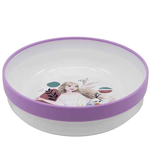 Cuenco infantil reutilizable bicolor con base antideslizante de Frozen