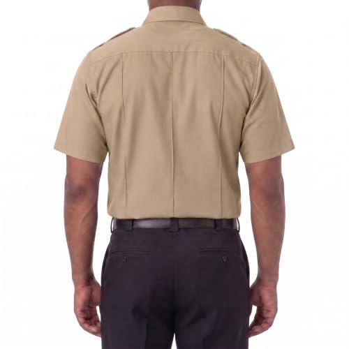 Image of First Class 100% Polyester Short & Long Sleeve Zippered Uniform Shirt 4 Pocket Hidden, Law Enforcement BDU Zipper Closure.