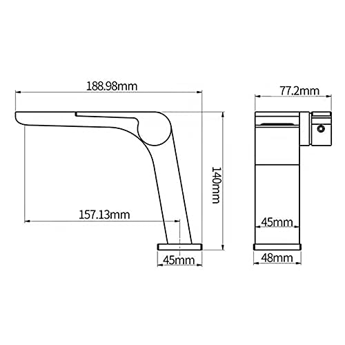 Robinets en laiton cascade chrome de style simple pour vasque design - 4