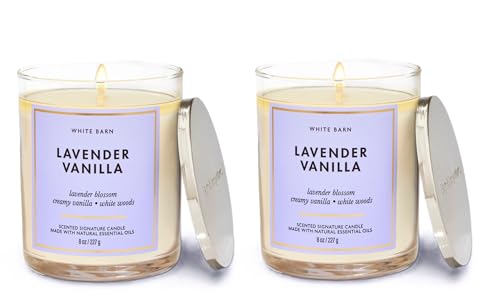 Bath and Body Works Lavender Vanilla (7oz/ 198 g) 2 Pack Single Wick Candle