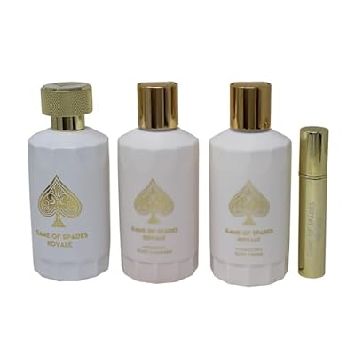 Jo Milano Game of Spades Royale 4-Piece Gift Set Unisex, (3.4 Oz Parfum Spray + 6.8 Oz Body Cleanser + 6.8 Oz Body Cream + 0.27 Oz Refillable Atomizer)