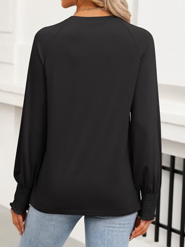 ANRABESS Women's Long Sleeve Shirts Crewneck Casual Loose Tunic Tops Dressy Work Blouses Fall Fashion Clothes 20253