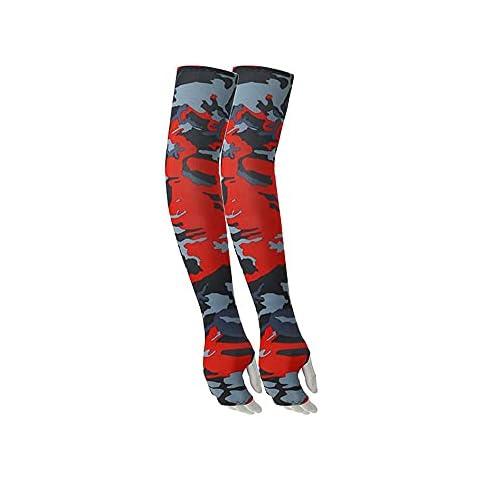 Uteruik UV Protection Arm Sleeves with Thumb Hole for Men Women - Camouflage Cooling Sun Protection Arm Cover for Outdoor Sports Running Cycling, 1 Pair (#C) Cover