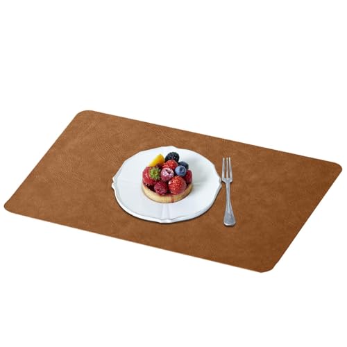Salvamanteles De Cuero | Textiles De Cocina Impermeables,Salvamanteles para Té Doméstico | para Familias Hogar Oficina Vacaciones Entretenimiento Patio Restaurante Picnic Camping