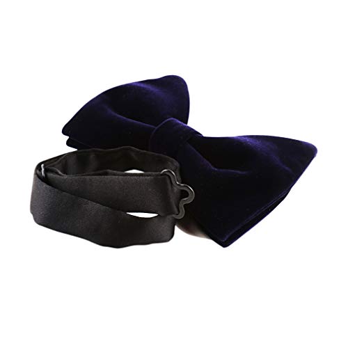 Image of Mens Oversized Velvet Bow Tie Solid Color Formal Tuxedo Pre-Tied Big Bowtie