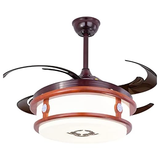 simoej Retro ny kinesisk stil fläkt ljus osynlig tak restaurang mute LED solid trä studie rum fjärrkontroll frekvens konvertering ljuskrona
