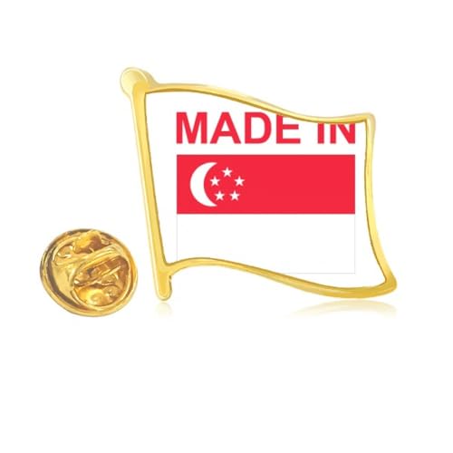 Pin's Singapour en métal doré pour personnaliser vos tenues de voyage