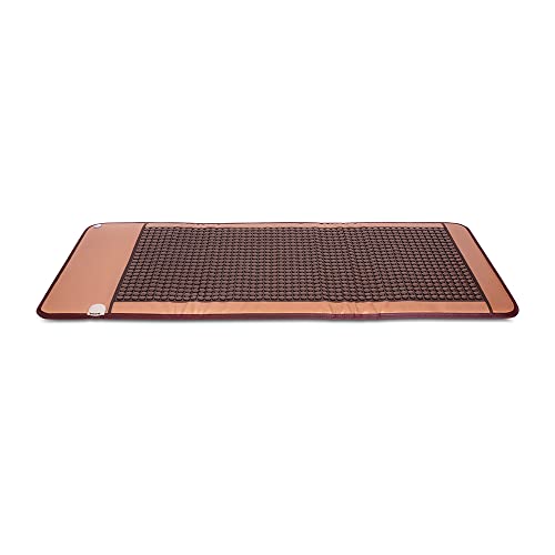 Image of AROGYA 1050 Tourmaline Stone Heating Mat For Back Pain Relief & Muscle Relaxation Far Infrared Heating Mattress Improve Circulation Ems Full Body Massage Therapy Use For Home, Office Clinic