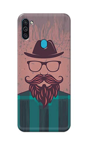 Image of PRINTFIDAA Man Icon with Beard Shirt Hipster Printed Designer Hard Case for Samsung Galaxy M11 / Samsung A11, SM-M115F / DSN Back Cover -(e) RPM1001