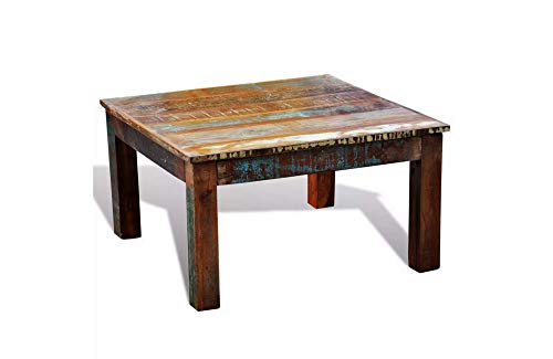Reclaimed Wood Coffee Table Antique Style Square Leg
