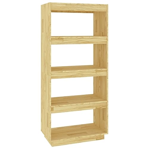 CIOURSTO Estantería de Madera de Pino Natural, Estante Abierto Giratorio de 360°, Estante de Almacenamiento Vertical Estrecho Que Ahorra Espacio para Sala de Estar, Dormitorio y E (Natural #28)