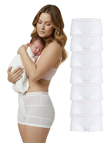 Herzmutter Ropa Interior posparto - Paquete de 7 - OekoTex - Braguitas de Maternidad - Ropa Interior desechable para Mujer 9500 (L-XL)