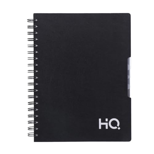 Image of Navneet HQ | Five Subject Spiral Wiro Bound Notebook | 17 cm X 25 cm | 300 Pages | Black