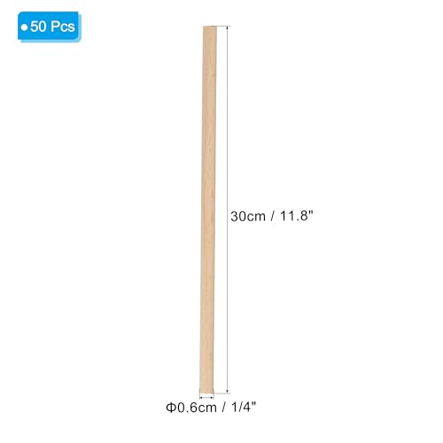 PATIKIL 1/4 x 12 Inch Dowel Rods Wood Sticks - Image 2