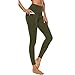 Produktbild YEBIRAL Sport Leggings Damen High Waist Yogahose Lange Blickdicht Leggings Yoga Hose Sporthose Leggins Fitnesshose mit Taschen(M,Grün)