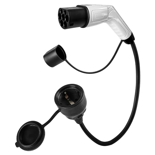 Yuanjoy Adapter Type 2 to Schuko Electric Car Charging Plug, 16A, 3.5 kW, 0.7 m, 230 V for EV, E-Bike, E Scooter, Motorcycle, Only for Charging Station and Wallbox with Manual Stop Button IP55 Yuanjoy Adapter Type 2 to Schuko Electric Car Charging Plug, 16A, 3.5 kW, 0.7 m, 230 V for EV, E-Bike, E Scooter, Motorcycle, Only for Charging Station and Wallbox with Manual Stop Button IP55