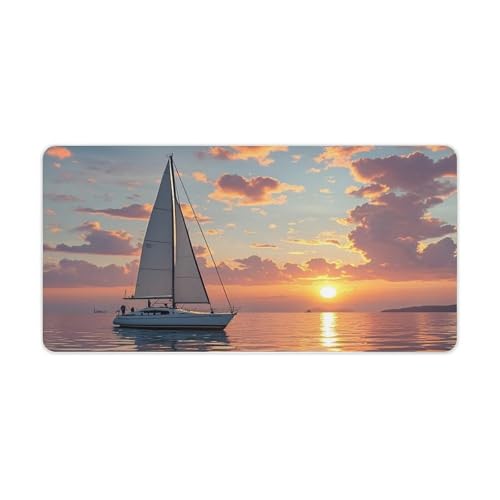 Desk Pad Protector 24x12 Inch Extended Sailboat and Sunset miniatura 5