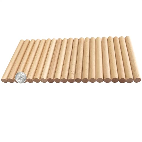 2/5 x 4 Inch Dowel Rods-Premium Natural Beech Round Wood Dowels for Infinite Crafting Creativity, Unfinished Wooden Sticks for Crafts