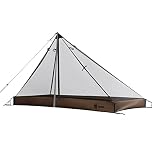 OneTigris Mesh Teepee Tent, Ultralight 1 Person Screen Room with Waterproof Bathtub Floor for Outdoor Camping Hiking Backpacking Bushcraft Tarp Hot Tent Shelter