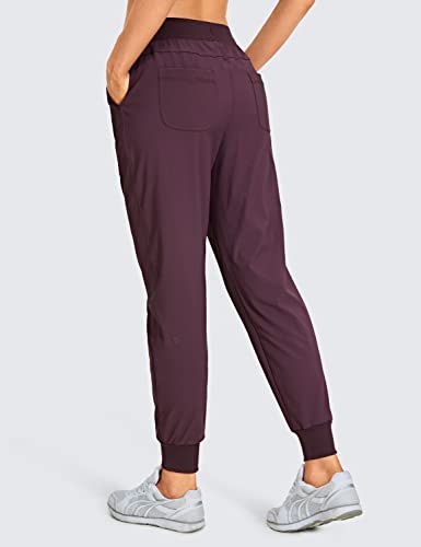 Crz Yoga Fleece Lined Workout Womens Joggers 27.5" - Waterproof Outdoor Running Athletic Hiking Thermal Pants With 4 Pockets Arctic Plum X-Small #TOP3