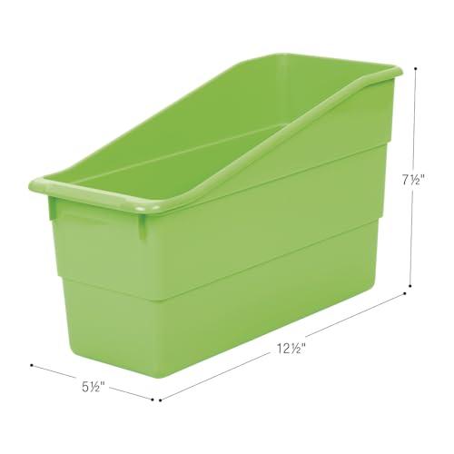 Image of Really Good Stuff Durable Book & Binder Holders, 12-Pack, Green Neon | 5.5 inch x 12.5 inch x 7.5 inch, Classroom Organization, Storage Solution, Sturdy & Versatile
