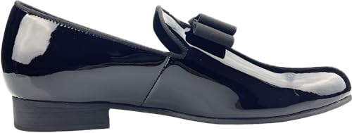 Justar Men's Patent Leather Tuxedo Dress Shoes Slip-on Loafers with Bowtie Wedding Party Prom Shoes for Men3