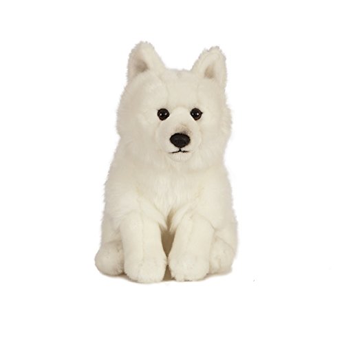 Peluche renard arctique Living Nature blanc de 30cm le cadeau d'anniversaire parfait