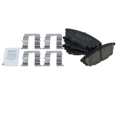 Image of TRQ Rear Ceramic Brake Pad and Rotor Set | For 01 Mazda Protege L4 2.0L 02-03 Mazda Protege 02-03 Protege5