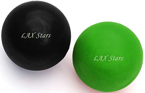 Lacrosse Balls Massage Ball Therapy - Myofascial Tension Release, Fascia Release, Massage Balls for Foot, Massage Balls for Back, Trigger Point Therapy Balls, Yoga, Pack of 2 Balls (Green Black)