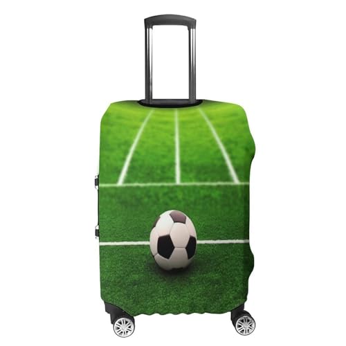 Grass Field Soccer Playground Luggage Cover, Washable Elastic Suitcase Cover Protector Fit 18-32 Inch Luggage4