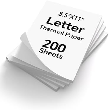 200 Sheets Thermal Printer Paper 8.5x11 US Letter Thermal Paper ...