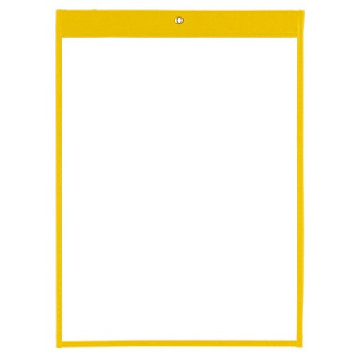StoreSMART® - Rigid Sewn Vinyl Plastic Pockets - Yellow - 25 Pack - 12