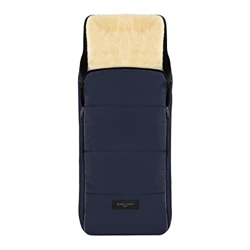 WERNER CHRIST BABY, Kinderwagen-Fußsack CORTINA – Thermo Winterfußsack (Kinder ab 6 - bis 36 Monate), mit herausnehmbarer Lammfelleinlage, medizinisches Fell, in Navy (dunkelblau)