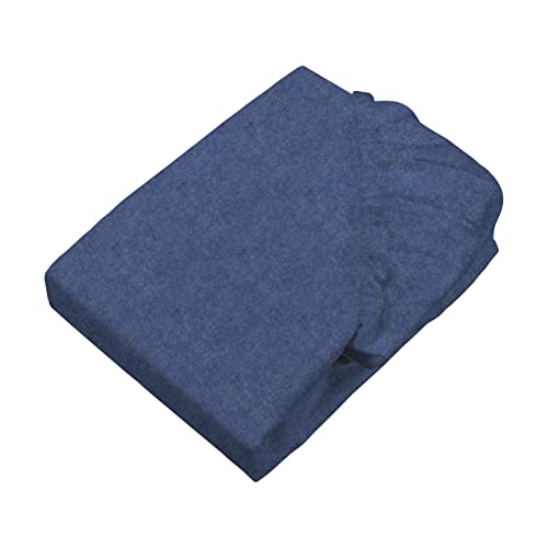 SETEX Sábana Bajera Ajustable de Franela Fina, 90 x 200 cm, Aprox. 90% algodón, 10% poliéster, Azul Marino, 1110 090200 407 306 (SE0)