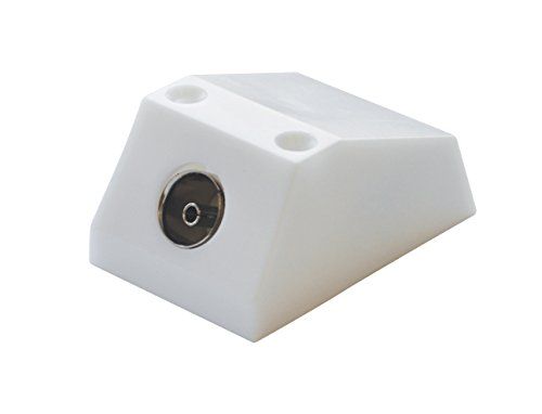 Sortie TV coaxiale blanche Electrovision F352 prise antenne murale en saillie avec vis