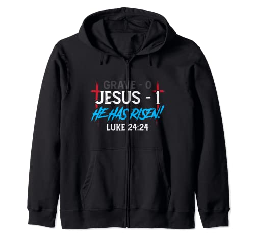 Grave 0 Jesus 1 He Has Risen Jesus Religious Easter Christ Sudadera con Capucha