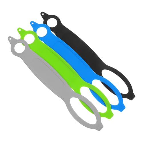 ERINGOGO 4個水瓶キャリアグリップ 軽量可能シリコンバンド ハンドル付き屋外用ボトルバンド 自転車ジムジョギング対応 緑 青 黒 薄灰