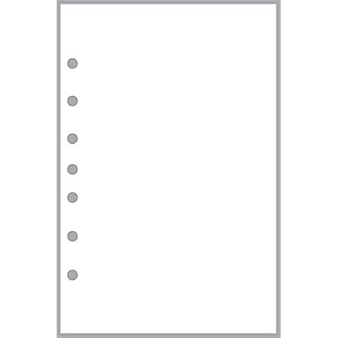 Classic Size Blank Pages, Sized and Punched with 7 Holes for 7-Ring Notebooks Such as Franklin, etc. (5.5" x 8.5") Cover